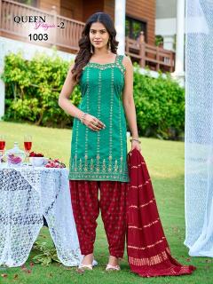Mukesh queen patiyala 2 kurtis fabric wholesale